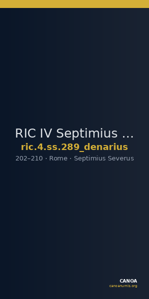 RIC IV Septimius Severus 289 (denarius) — CANOA