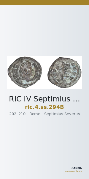 RIC IV Septimius Severus 294B — CANOA