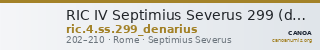 RIC IV Septimius Severus 299 (denarius) — CANOA