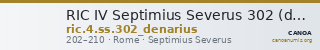 RIC IV Septimius Severus 302 (denarius) — CANOA