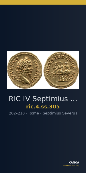 RIC IV Septimius Severus 305 — CANOA