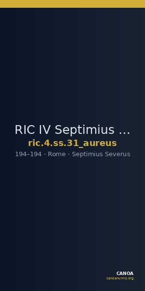RIC IV Septimius Severus 31 (aureus) — CANOA