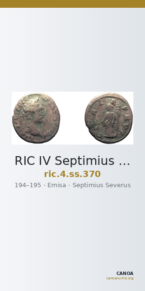RIC IV Septimius Severus 370 — CANOA