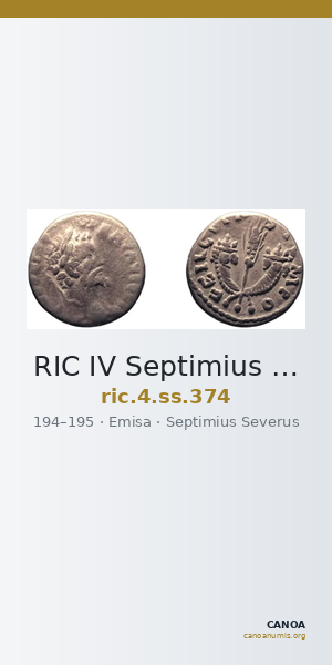 RIC IV Septimius Severus 374 — CANOA