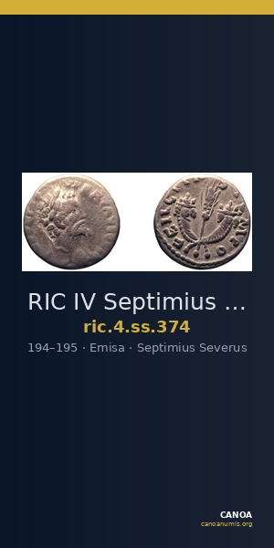 RIC IV Septimius Severus 374 — CANOA
