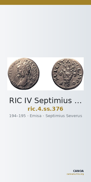 RIC IV Septimius Severus 376 — CANOA