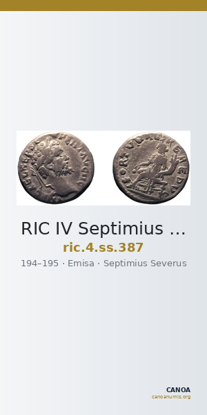 RIC IV Septimius Severus 387 — CANOA