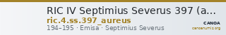 RIC IV Septimius Severus 397 (aureus) — CANOA