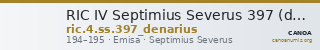 RIC IV Septimius Severus 397 (denarius) — CANOA