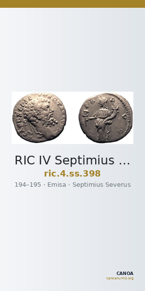 RIC IV Septimius Severus 398 — CANOA