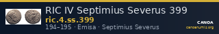 RIC IV Septimius Severus 399 — CANOA