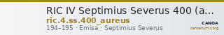 RIC IV Septimius Severus 400 (aureus) — CANOA