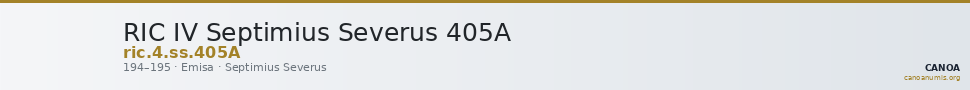 RIC IV Septimius Severus 405A — CANOA