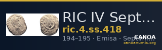 RIC IV Septimius Severus 418 — CANOA
