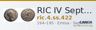 RIC IV Septimius Severus 422 — CANOA