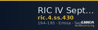 RIC IV Septimius Severus 430 — CANOA