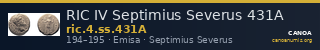 RIC IV Septimius Severus 431A — CANOA