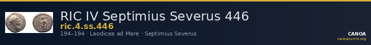 RIC IV Septimius Severus 446 — CANOA