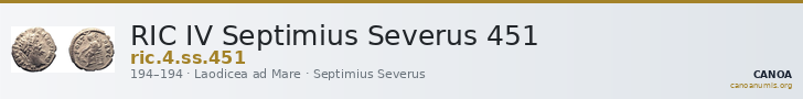 RIC IV Septimius Severus 451 — CANOA