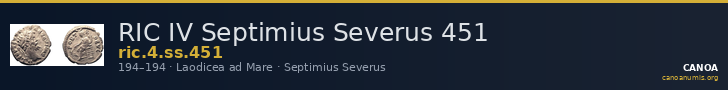 RIC IV Septimius Severus 451 — CANOA