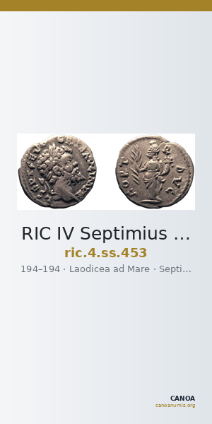 RIC IV Septimius Severus 453 — CANOA