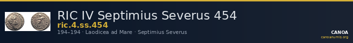 RIC IV Septimius Severus 454 — CANOA