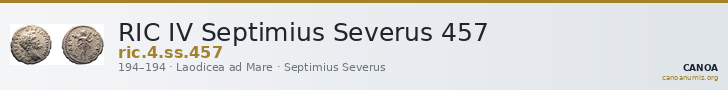 RIC IV Septimius Severus 457 — CANOA