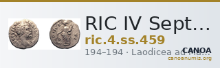 RIC IV Septimius Severus 459 — CANOA