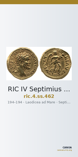 RIC IV Septimius Severus 462 — CANOA