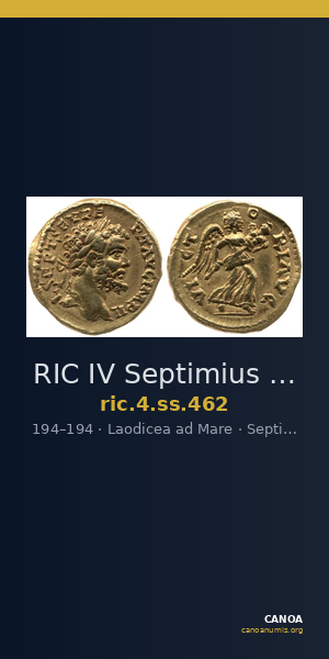 RIC IV Septimius Severus 462 — CANOA