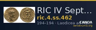 RIC IV Septimius Severus 462 — CANOA