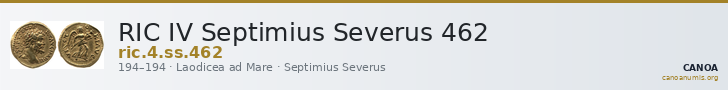 RIC IV Septimius Severus 462 — CANOA