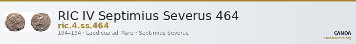 RIC IV Septimius Severus 464 — CANOA