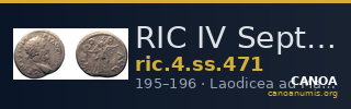 RIC IV Septimius Severus 471 — CANOA
