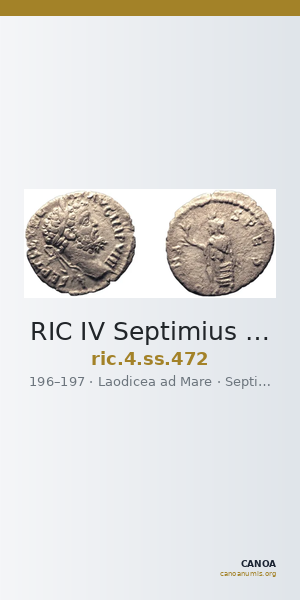 RIC IV Septimius Severus 472 — CANOA
