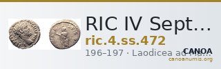 RIC IV Septimius Severus 472 — CANOA