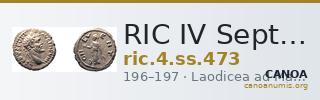 RIC IV Septimius Severus 473 — CANOA