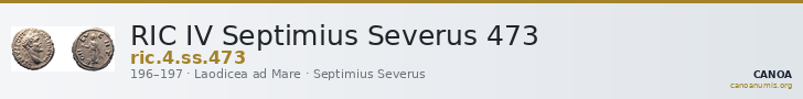 RIC IV Septimius Severus 473 — CANOA