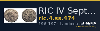 RIC IV Septimius Severus 474 — CANOA
