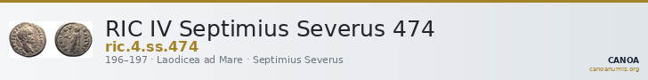 RIC IV Septimius Severus 474 — CANOA