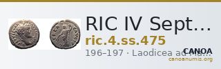 RIC IV Septimius Severus 475 — CANOA
