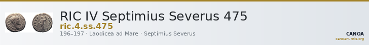 RIC IV Septimius Severus 475 — CANOA