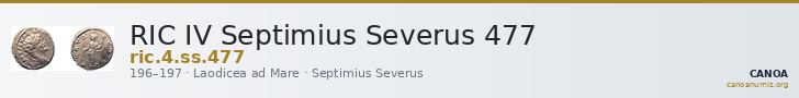 RIC IV Septimius Severus 477 — CANOA