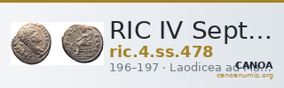 RIC IV Septimius Severus 478 — CANOA