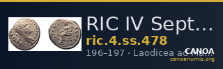 RIC IV Septimius Severus 478 — CANOA
