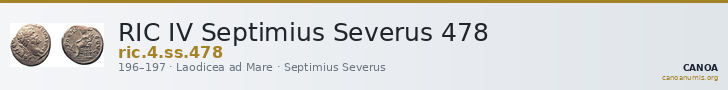 RIC IV Septimius Severus 478 — CANOA