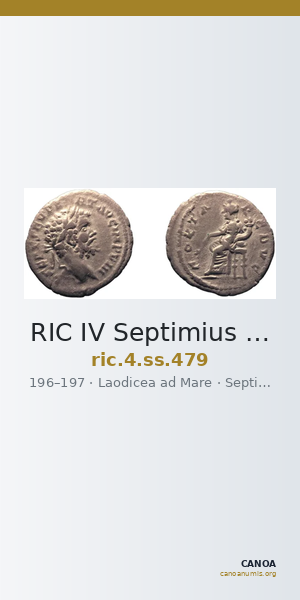 RIC IV Septimius Severus 479 — CANOA
