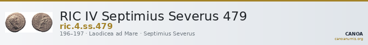 RIC IV Septimius Severus 479 — CANOA