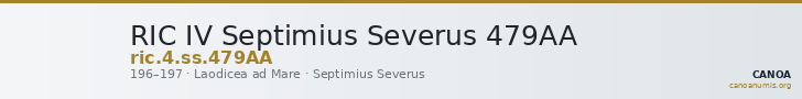 RIC IV Septimius Severus 479AA — CANOA