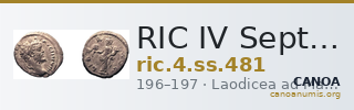 RIC IV Septimius Severus 481 — CANOA